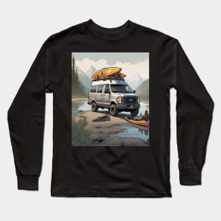 Van life, overlanding by the river in Alaska Long Sleeve T-Shirt